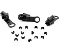 ZipperStop Kit de réparation de fermeture éclair YKK #5 moulé, réversible, fabriqué aux États-Unis - 3 tirettes par paquet (noir)