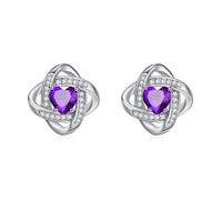 ZIPPICE Boucles d'oreilles à tige en argent sterling 925 avec pierre de naissance - Noeud celtique - Bijoux celtiques - Cadeaux d'anniversaire, Normale, Argent sterling, Pas de pierre précieuse