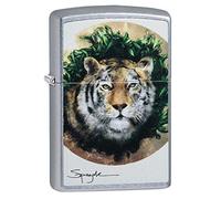 Zippo 49090 Spazuk Tigre - Street Chrome Briquet de Tempête, Rechargeables, en de Haute Qualité Boîte Cadeau