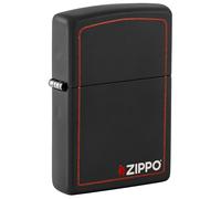 Zippo 60001437 Logo Briquet Laiton Noir Mat 3,5 x 1 x 5,5 cm