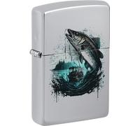 Zippo 60007022 Briquet bateau avec poisson - Pêcheur bateau de pêche essence