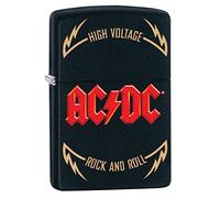 Zippo ACDC Black Mat 60005609 Briquet tempête à Essence Rechargeable dans Un Coffret Cadeau Haute qualité Normal Noir Mat