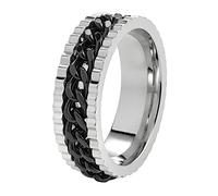 Zippo Bague en acier inoxydable avec chaîne à maillons, disponible en différentes tailles, dans une boîte cadeau de qualité.
