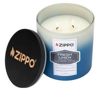 Zippo Bougie parfumée - Parfum linge frais - Élégante bougie en verre à double mèche - 368 g - Durée de combustion 55 h - Neutralisant les odeurs - Fabriquée aux États-Unis