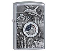 Zippo - Briquet a epreuve du Vent Grave Relief US Army Defender of Freedom - Made in USA - #24457