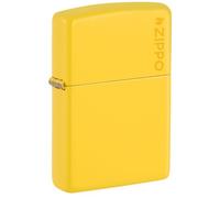 Zippo, Briquet Classic Sunflower Éblouissant, Véritable Briquet Coupe-Vent, Métal Durable, Rechargeable, Garantie à Vie, Idéal pour Cadeau, Couleur Dorée, Classic Sunflower with Zippo Logo