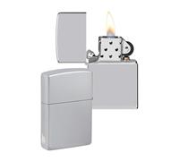 Zippo Briquet Coupe-Vent - Chrome Poli avec Gravure sur Flamme latérale - Rechargeable - Réutilisable - Design Coupe-Vent - Coffret Cadeau - Fabriqué aux États-Unis - Exclusivité Amazon