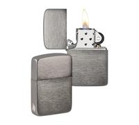 Zippo Briquet Coupe Vent Réplique de Glace Noire de 1941 avec Gravure de Flamme latérale Rechargeable Réutilisable Design Coupe-Vent Coffret Cadeau Fabriqué aux États-Unis - Exclusivité Amazon