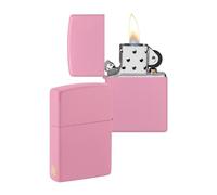 Zippo Briquet Coupe-Vent - Rose Mat avec Gravure sur Flamme latérale - Rechargeable - Réutilisable - Design Coupe-Vent - Coffret Cadeau - Fabriqué aux États-Unis - Exclusivité Amazon