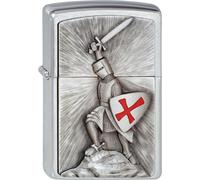 Zippo Briquet Crusade Victory Chevalier Chrome Avec Plaque Briquet Tempête