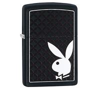 Zippo Briquet de Poche Unisexe Playboy Bunny and Border - Noir Mat - Taille Unique