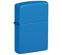 Zippo, Briquet élégant en métal Bleu Ciel Mat, Design équilibré et Véritable Briquet Coupe-Vent, Rechargeable et Durable, idéal pour Une Utilisation extérieure Couleur : Bleu Ciel, Sky Blue Matte
