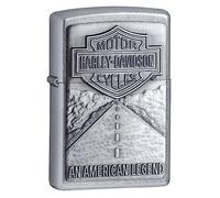 Briquet essence Zippo Harley-Davidson chromé Emblème et route de légende