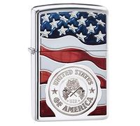Zippo Briquet Immune au Vent fabriqué aux États-Unis avec Drapeau - Chrome Poli, Mixte, 29395, Chrome Poli., Taille Unique