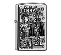 Zippo Briquet Libra Signe Astrologique Balance Chromé 2006502 Briquet Tempête