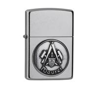 Zippo Briquet Maçon Emblème Blason Chromé Briquet Tempête Essence