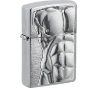 Zippo Briquet Original Chrome Brossé Man Torse Élégant Compagnon Essence