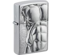 Zippo Briquet Original Chrome Brossé Man Torse Élégant Compagnon Essence