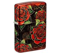 Zippo Briquet Roses Bouquet 46849 Édition Limitée Unisexe Métal Noir/Rouge