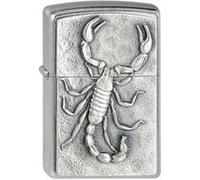 Zippo – Briquet Scorpion – Chrome satiné, Tempête coupe-vent rechargeable – Boîte cadeau