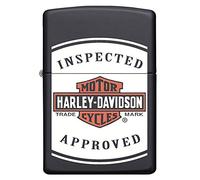 Zippo Briquet tempête à Essence Rechargeable Harley Davidson, Noir Mat, 60005591 Normal