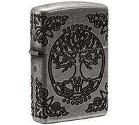 Zippo Briquet tempête - Arbre de Vie, Argent Antique, MultiCut - Rechargeable - Réutilisable - Design Coupe-Vent - Boîte Cadeau - Fabriqué aux États-Unis