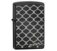 Zippo - Briquet Tempête, Art Déco, Noir Poli Miroir, Gravure Laser, Rechargeable, Réutilisable, Résistant Au Vent, Coffret Cadeau, Fabriqué Aux États-Unis