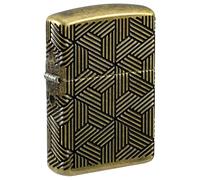 Zippo Briquet tempête Art Deco Pattern, motif art déco, laiton antique Armor, multi coupe, rechargeable, réutilisable, design coupe-vent, boîte cadeau, fabriqué aux États-Unis