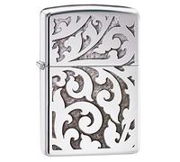 Zippo Briquet tempête avec initiale en filigrane - Chrome poli