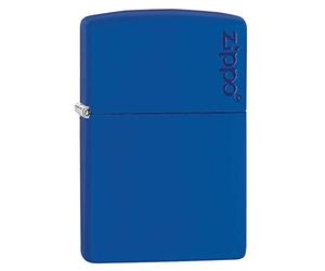 Zippo - Briquet tempête avec Logo, Bleu Roi Mat, Impression colorée Color Image, modèle de Base, Rechargeable, réutilisable, Design Coupe-Vent, boîte Cadeau, fabriqué aux États-Unis