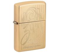 Zippo Briquet tempête avec Logo, Laiton Poli, Gravure Automatique, Rechargeable, réutilisable, Design Coupe-Vent, boîte Cadeau, fabriqué aux États-Unis