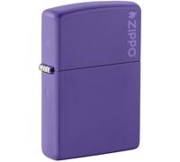 Zippo - Briquet tempête avec Logo, Violet Mat, Impression colorée Color Image, Rechargeable, réutilisable, Design Coupe-Vent, boîte Cadeau, fabriqué aux États-Unis