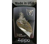 Zippo Briquet tempête Bismarck - Finition satinée - Gravure Diamant - Chrome, argenté - 5,8 x 3,8 x 1,8 cm