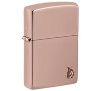 Zippo - Briquet Tempête, Blindé Série Flamme, Or Rose Poli Miroir, Gravure Profonde, Rechargeable, Réutilisable, Résistant Au Vent, Coffret Cadeau, Fabriqué Aux États-Unis