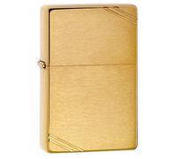 Zippo Briquet tempête - Boîtier Vintage en Laiton brossé, modèle de Base - Rechargeable - Réutilisable - Design Coupe-Vent - Boîte Cadeau - Fabriqué aux États-Unis