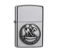 Zippo Briquet tempête Carpenter, charpentier, Street Chrome, emblème, rechargeable, réutilisable, design coupe-vent, boîte cadeau, fabriqué aux États-Unis