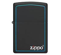 Zippo Briquet Tempête - Classique Noir & Bleu - Finition Noire Mate, Color Image - Rechargeable - Réutilisable - Design Coupe-Vent - Coffret Cadeau Fabriqué aux États-Unis
