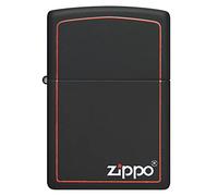 Zippo Briquet Coupe-Vent - Noir et Rouge Classique - Noir Mat, Image Couleur - Rechargeable - Réutilisable - Design Coupe-Vent - Coffret Cadeau - Fabriqué aux États-Unis