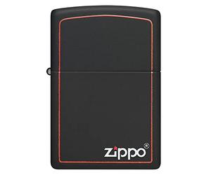 Zippo Briquet Tempête - Classique Noir & Rouge - Noir Mat, Color Image - Rechargeable - Réutilisable - Design Coupe-Vent - Coffret Cadeau - Fabriqué aux États-Unis