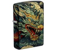 Zippo Briquet tempête Colourful Dragon, dragon coloré, laiton vieilli 540°, Fusion, rechargeable, réutilisable, design coupe-vent, boîte cadeau, fabriqué aux États-Unis