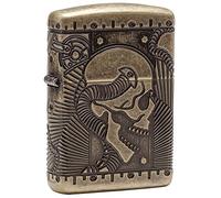 Zippo Briquet tempête - Crâne - Laiton Antique - MultiCut - Rechargeable - Réutilisable - Design Coupe-Vent - Boîte Cadeau - Fabriqué aux États-Unis