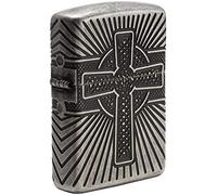 Zippo Armor Celtic Cross Design Pocket Lighter Briquet de Poche Mixte Adulte, Argenté, Taille Unique