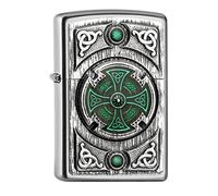Zippo Briquet Croisé Celtique Vert Croisé Celtique Briquet Tempête Essence