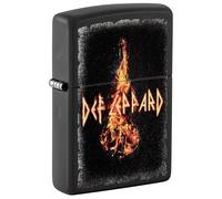 Zippo Briquet tempête Def Leppard, noir mat, image couleur, rechargeable, réutilisable, design coupe-vent, boîte cadeau, fabriqué aux États-Unis