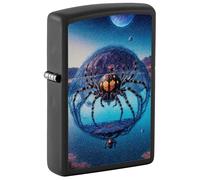 Zippo Briquet tempête - Design d’araignée dans Une Bulle - Noir Mat - Image colorée - Rechargeable - Réutilisable - Design Coupe-Vent - Boîte Cadeau - Fabriqué aux États-Unis