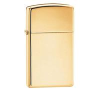 Zippo Briquet de poche Slim – laiton haute brillance, coupe-vent, rechargeable, Or