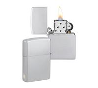 Zippo Briquet Tempête - Design Flamme - Chrome Satiné - Rechargeable - Réutilisable - Design Coupe-Vent - Coffret Cadeau Fabriqué aux États-Unis - Exclusivité Amazon