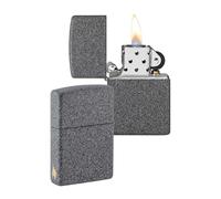 Zippo Briquet Tempête - Design Flamme - Iron Stone - Rechargeable - Réutilisable - Design Coupe-Vent - Coffret Cadeau Fabriqué aux États-Unis - Exclusivité Amazon