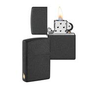 ZIPPO - Modèle Flamme Zippo - Black Crackle - Laser Engrave - Briquet Coupe-Vent, Rechargeable, dans Une boîte Cadeau de Haute qualité 204B-094908 Taille Unique