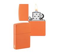 ZIPPO - Modèle Flamme Zippo - Orange Matte - Laser Engrave - Briquet Coupe-Vent, Rechargeable, dans Une boîte Cadeau de Haute qualité 151-094906 Taille Unique